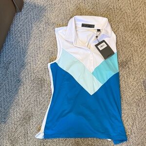 G/FORE Women's Chevron Tank Top - White and Blue